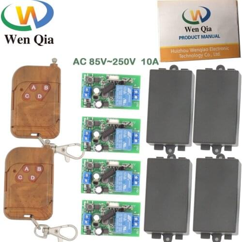 433MHz Universal Wireless Remote AC 110V 220V 1CH 4 gangs rf Relay and Transmitter Remote Control gate/Light/Fan/Home appliance