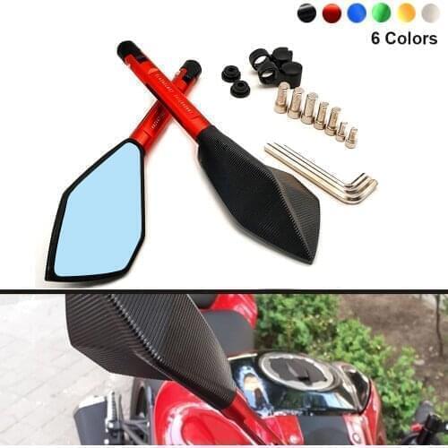 Universial Motorcycle Rearview Mirrors Blue Anti-glare Handlebar Retrovisor For Yamaha TTR125 YZ450FX WR450F WR250R WR250X WR450
