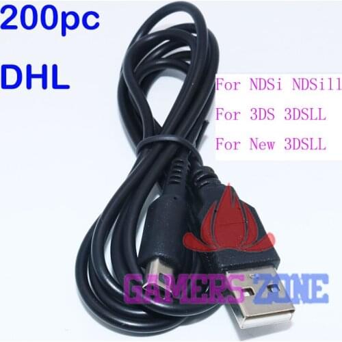 200PCS USB Data Battery Charging Cable Charge Cord for Nintendo DSi / DSi XL / 3DS / 3DS XL / NEW 3DS / NEW 3DS XL LL
