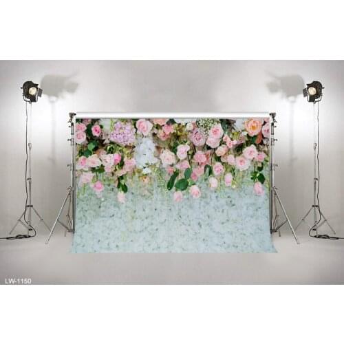 3D Blooming Pink Flowers Wall Backdrop For Bridal Shower Wedding Background Portraits Vinyl Photocall Floral Wedding Backdrops