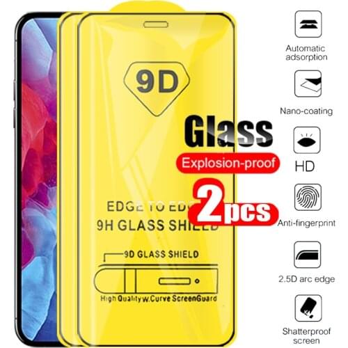 2pcs 9D Full Gule Protective Glass For IPhone 12 Mini Glass For IPhone 12 Pro Max Mini Screen Protector IPhon Ihone Aifon Film
