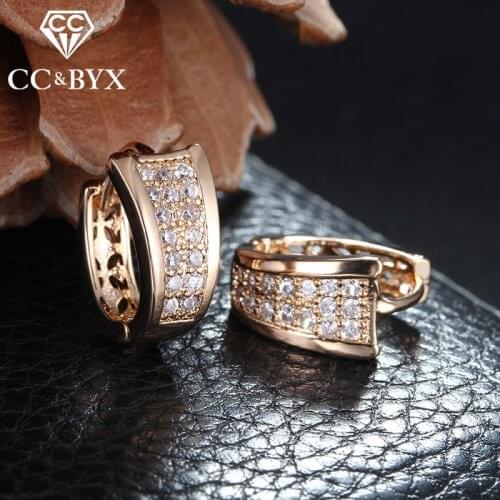 CC high quality zirconia classic earrings for women yellow ear clip earring boucle d'oreille femme oorbellen jewelry E027