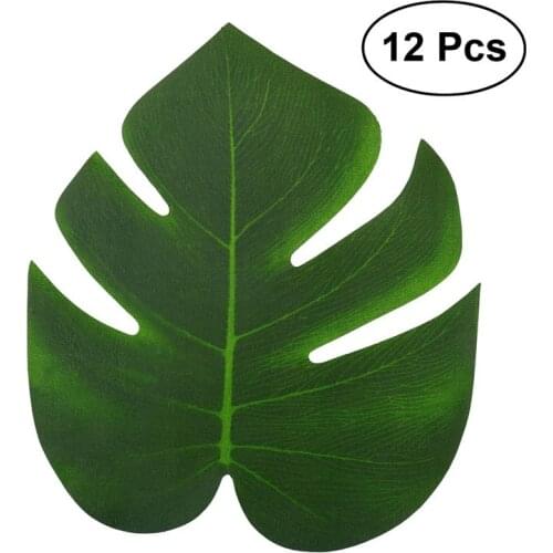 12pcs 20x18cm Artificial Tropical Palm Leaves Simulation Leaf for Hawaiian Luau Party Jungle Beach Theme Party Decorations