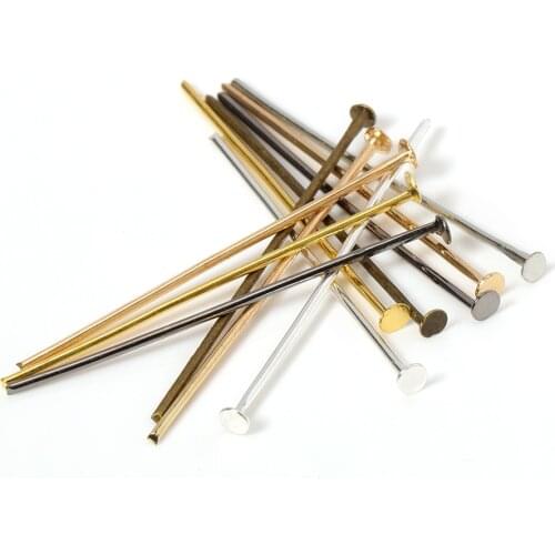 200pcs Flat Head Pins Needles 18-40mm for Beads Charms Making Jewelry Findings for DIY Earring Bracelet Necklace Wholesale