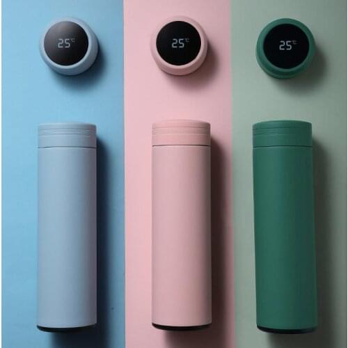 450ml Smart Thermos Bottle Temperature Display Hot Water Insulated Cup with Tea Filter 304 Stainless Steel Tumbler Vacuum Flask