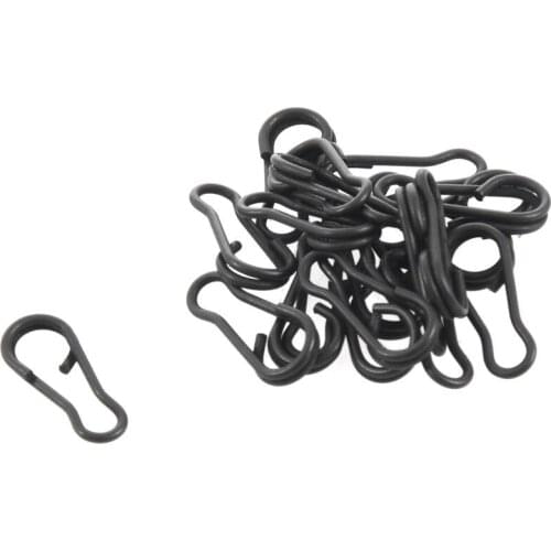 50pcs Matte Black Multi Clips Carp Fishing Tackle Quick Change Clips Rigs Swivels Leads Links 1.2cm/0.34in
