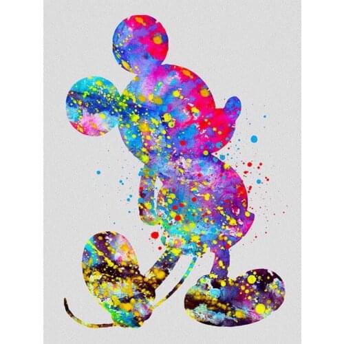 5D Disney Mickey Mouse Diamond Drawing Round Diamond Cartoon Cross Stitch Square Water Diamond DIY Mickey Color Diamond Painting