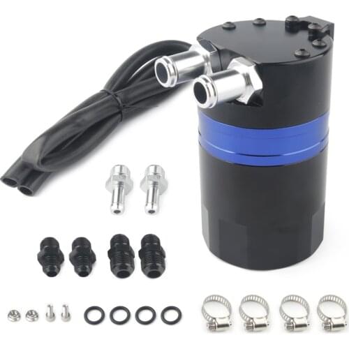 Aluminum New Universal Racing Aluminum Reservior Oil Catch Can Tank With 8 Fittings