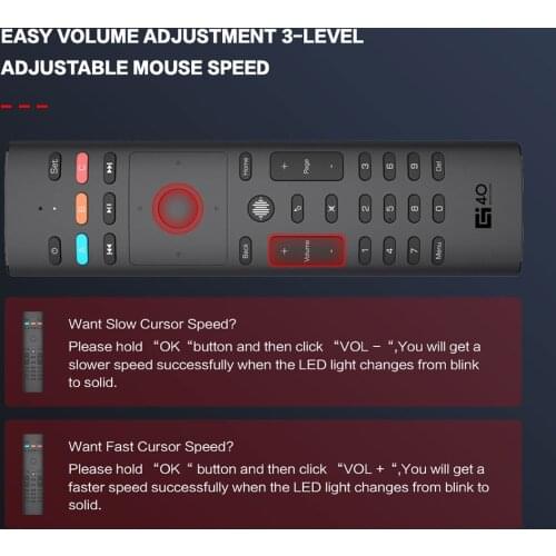 G40S 2.4GHz Wireless Air Mouse 6-Axis Gyro Voice Remote for PC Android TV Box Electronic Smart Home Accessories