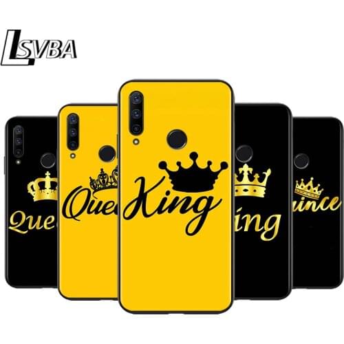 King and Queen for Huawei Honor 30 20 10 9S 9A 9C 9X 8X MAX 10 9 Lite 8A 7C 7A Pro Silicone Soft Black Phone Case