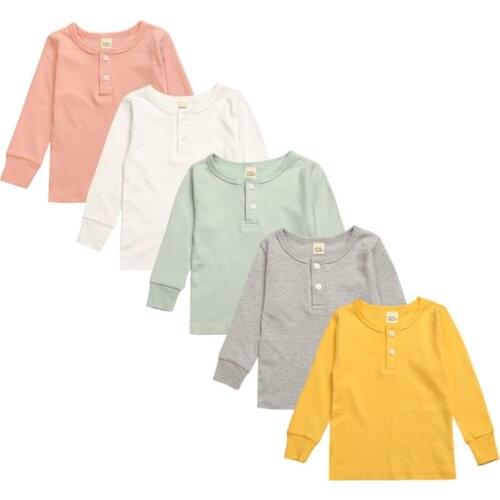 Kids Pajamas Children Sleepwear Long Sleeve Casual Solid Long Set Baby Boys Girls Clothes Cotton Nightwear Kids Clothing Suit