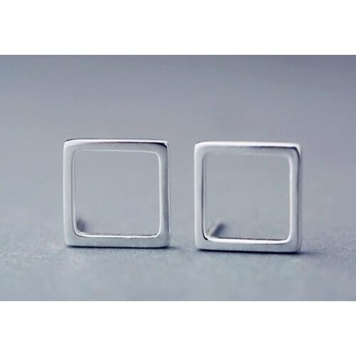 Elegant Minimalist Earrings top quality Jewelry Hollow Geometric Square Stud Earring for Women Girl Party Gift