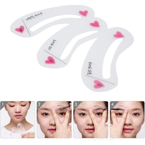 Hot Sale 3 Styles Eyebrow Drawing Gguide Card Eyebrow Template DIY Make Up Tools
