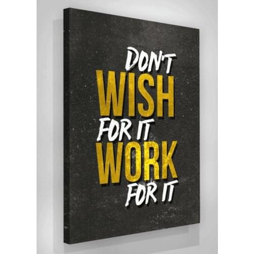Canvas Modern Letter Don't Wish for It Work Picture Home Decoration Painting Wall Art Prints Poster Modular Frame Living Room