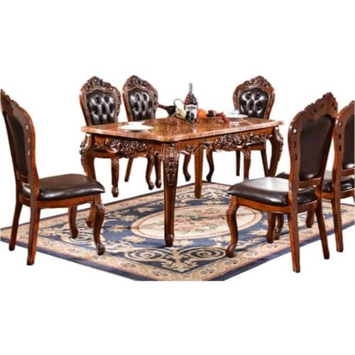 European-style dining table and chair combination long table and marble dining table square