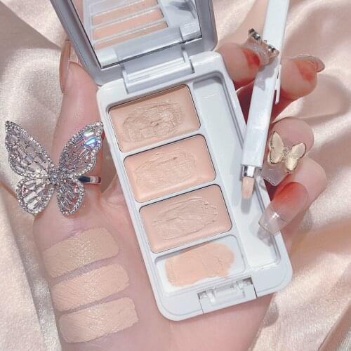Cosmetics Three-color Concealer Waterproof Plaque Pox Printing Do Not Remove Makeup Li Jiaxuan Recommended The Student Party