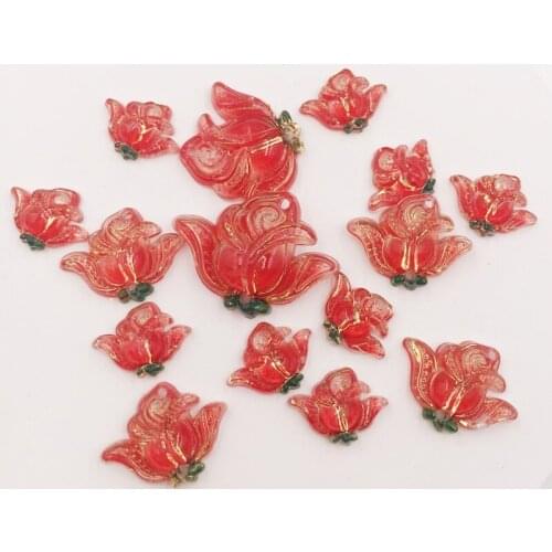 Colorful Resin Shiny Red Crystal Rose Flat back Rhinestone Scrapbook Wedding Decor Home Figurine Crafts OF901-903