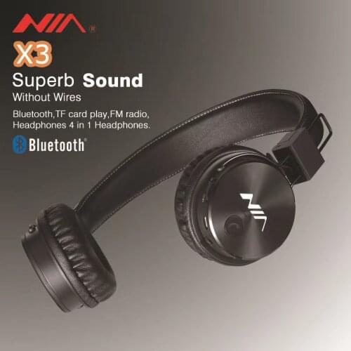 Hot NIA X3 Headset Wireless Stereo Bluetooth Headphones fone de ouvido bluetooth with Mic Support TF Card FM Radio Earphone