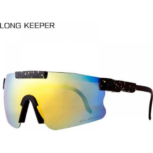 LongKeeper 2021 NEW Brand Oversized Polarized Sunglasses Men Women TR90 Frame UV400 Outdoor Sports Eyewear Mirrored Lens Goggles