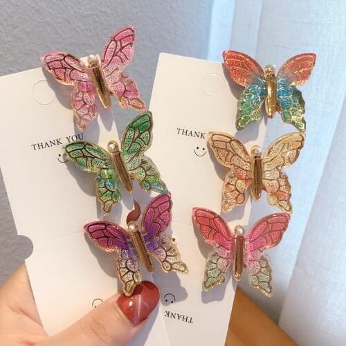 Women Girls Cute Colorful Butterfly Hairpins Beautiful Hair Ornament Barrettes Headband Hair Clips Fashion Hair Accessories