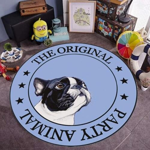 Cartoon Dog Circular Pattern Carpet Cat Non-slip Carpet 3d Carpet Home Living Room Bedroom Carpet Computer Chair Mat Floor Mat