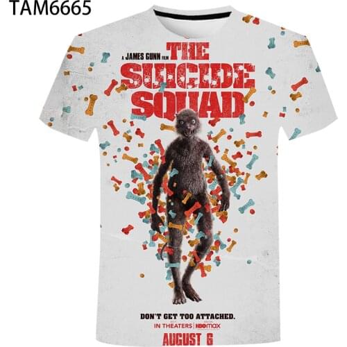 Suicide Squads 3d Printed T Shirt Men Joker Face Casual O-Neck Male Tshirt Clown Short Sleeve Cosplay Funny T Shirts Pokemon