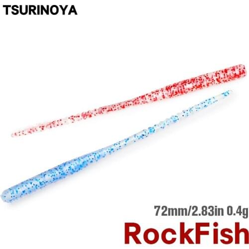 TSURINOYA 12Pcs/Set 72mm 0.5g Ajing Soft Fishing Lure Luminous/UV LURKER Rockfish MEBARU Swimbaits Jig Lure Wobber Worm Bait