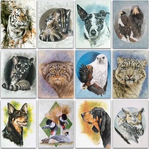5D Diamond Painting Kit Paint Animals lion tiger Wolf Dog Cat Full Square&Round Diamond embroidery Cross stitch Diamond mosaic