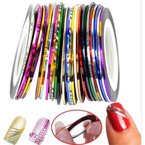 Mixed Colors Nail Striping Tape Set Nail Art Sticker Decorations Decal Manicure DIY Stickers for Nails