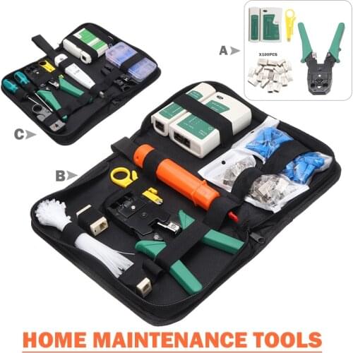 New Network Repairing Hand Tool Kit Professional Network Cable Crimper LAN Cable Tester Pliers RJ45/RJ11/4P Connectors