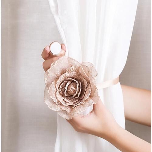 2019 New 1pc Flower Curtains Tieback Magnet Curtains Buckle Magnetic Curtain Holder Curtain Strap Accessories