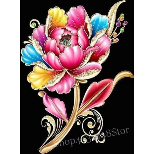 New 5d diamond painting peony color flowers full square / round diamond embroidery mosaic rhinestone cross stitch