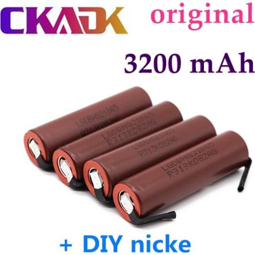 2021 Original HG2 18650 3200mAh Battery 18650 HG2 3.6V Discharge 20A Dedicated For hg2 Power Rechargeable Battery+ DIY Nickel