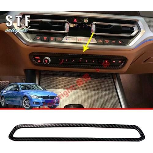 Carbon Fiber Style Interior Center Control Air-condition Switch Cover Trim For BMW 3 Series G20 2019 2020