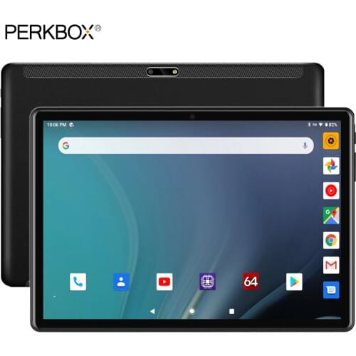 2020 Perkbox 10 inch tablet Android 9.0 Pie 32GB eMMC 2.5D Tempered Glass 1280*800 IPS HD 5.0MP Camera Wifi Bluetooth GPS Gifts