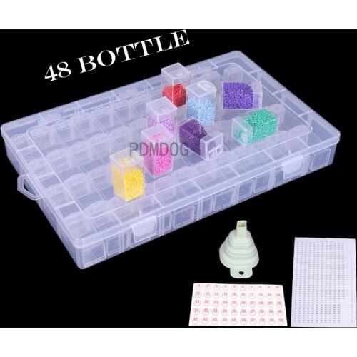 32/60/64 Bottles Box Transparent Container Case Diamond Painting Accessories Diamond Embroidery Beads Storage Box Organizer Tool