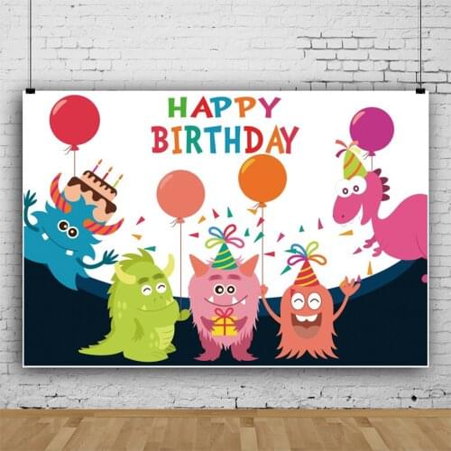 Furry Little Monster Multicolored Children Background Decoration Photography Studio Kids Birthday Party Photo Backdrop Cloth