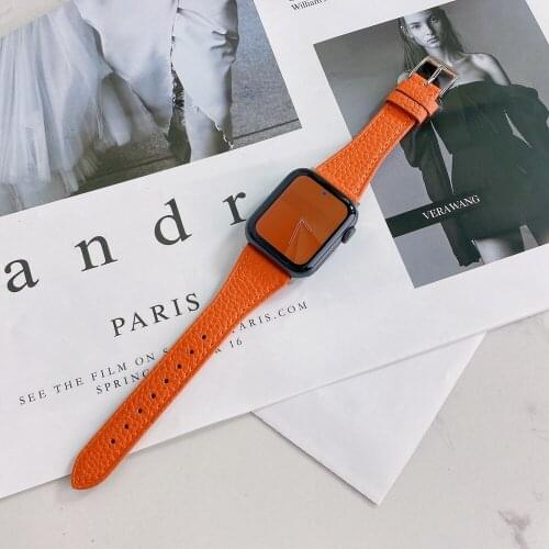 Wristband Link For Apple Watch Strap 38/40mm SE6 5 4 Genuine Leather Bracelet for Iwatch Band Series 3 2 1 42/44mm Accessories