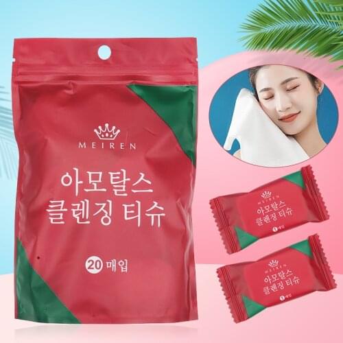 20 pcs Disposable Pure Cotton Compressed Portable Travel Face Towel Water Wet Wipe Washcloth Napkin Makeup Cotton Pad Tools