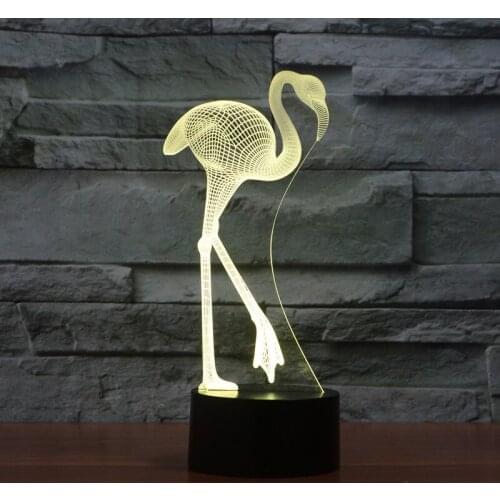[Seven Neon]Free shipping flamingo shape Acrylic 7Colors Desk Lamp 3D Lamp Novelty gift Led Night Light Millennium Falcon Light