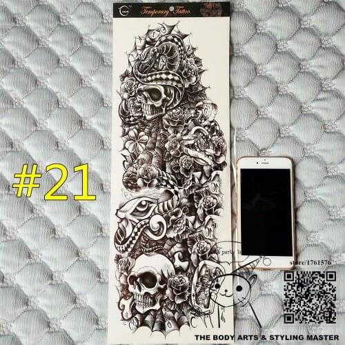 SHNAPIGN "The Funeral" Full Sleeve Temporary Body Art, 48*17cm Flash Tattoo Stickers, Waterproof Sex Products Henna Tatoo
