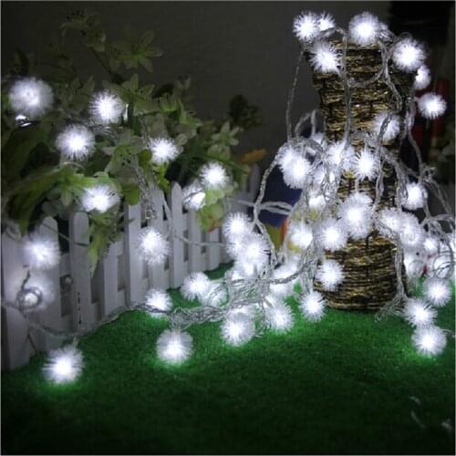 LED String Lights 10M 100LED Furry Ball Snowflake colorful Christmas outdoor led string light 220V/110V Holiday garland