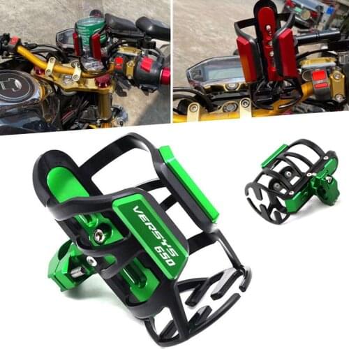 Motorcycle Universal Water Bottle Drink Cup Stand Water Cup Holder Crash Bar For KAWASAKI VERSYS650 VERSYS1000 versys 650 1000