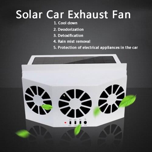 Best Solar energy Vehicle exhaust fan radiator Car Window Windshield Solar Power Air Vent Cool Exhaust Dual Fan System Cooler