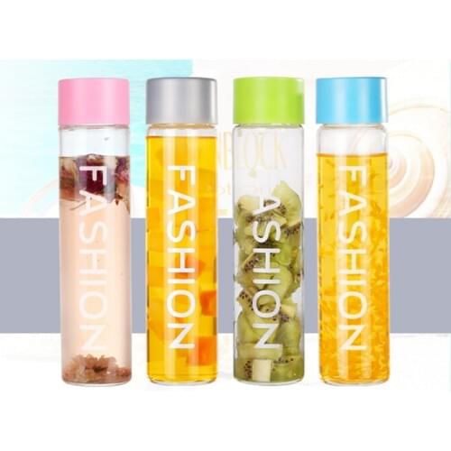 1PC Fashion crystal glass simple portable drinking cup Space Cup Leak-proof Water Bottle 400ml J1361