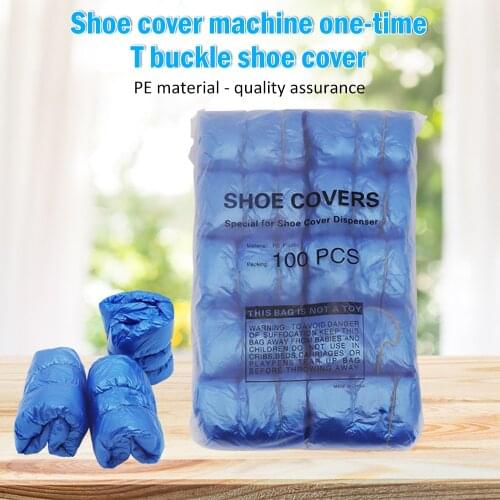 100Pcs Disposable Plastic Thick Outdoor Rainy Day Carpet Cleaning Shoe Cover Blue Waterproof Shoe Covers Hot Sale Shoe Cover