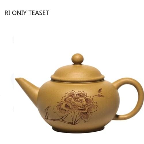 160ml Authentic Yixing Purple Clay Teapots Raw Ore Gold Section Mud Tea Pot Chinese Tea Ceremony Supplies Zisha Filter Kettle