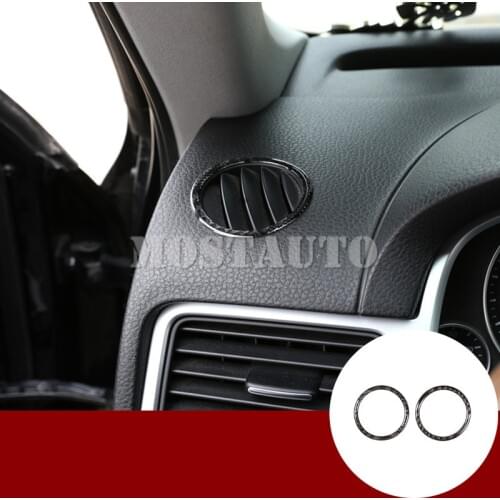 For VW Touareg Carbon Fiber Dashboard Side Air Vent Outlet Trim Cover 2011-2018 2pcs Car Accessories Interior Car Decor Car Trim