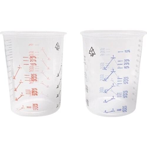 25 Plastic Paint Mixing Cups 600Ml Mixing Container for Precise Mixing of Paint and Liquid (Ran Color)