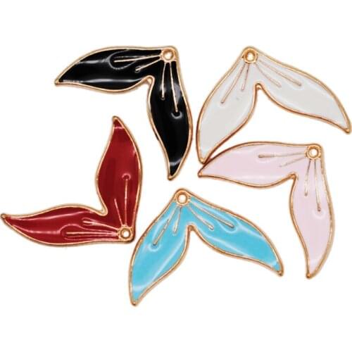 30pcs/lot Fish Fishtail Whale Tail Charms Necklace Pendants for DIY Jewelry Making Findings Necklace Bracelet